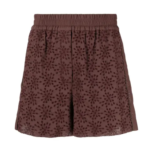 Brunello Cucinelli , Italian Cotton Shorts ,Red female, Sizes: