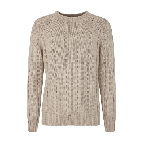 Brunello Cucinelli , Light Camel Ribbed Sweater ,Beige male, Sizes: