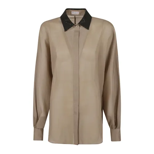 Brunello Cucinelli , Long Sleeve Shirt ,Brown female, Sizes: