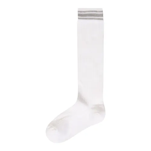 Brunello Cucinelli , Lurex Cotton Socks ,White female, Sizes: