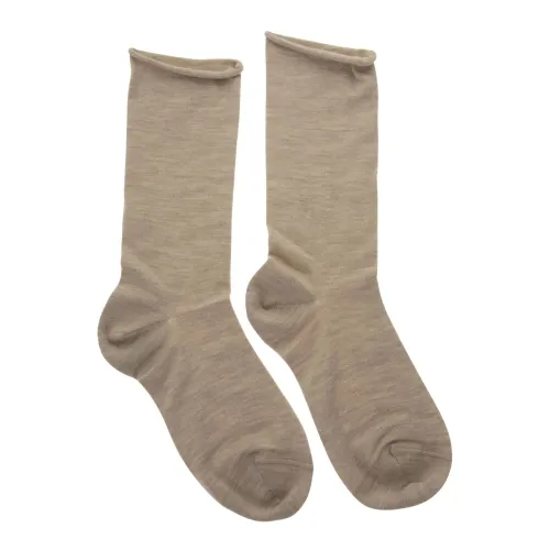 Brunello Cucinelli , Luxurious Beige Women Socks with Lurex ,Beige female, Sizes: