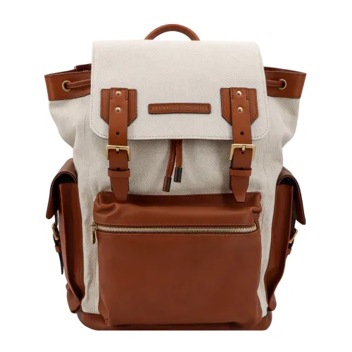 Brunello Cucinelli , Men's Bags Bucket Bag & Backpack Beige Ss24 ,Beige male, Sizes: ONE SIZE
