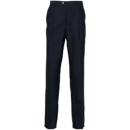 Brunello Cucinelli , Pacific Blue Slim Fit Pants ,Blue male, Sizes: