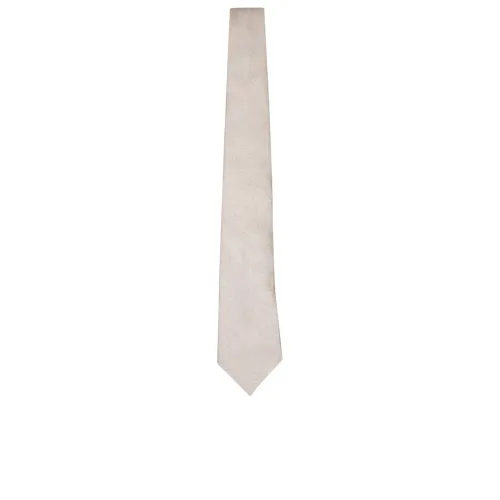 Brunello Cucinelli , Silk Pointed Tip Tie ,White male, Sizes: ONE
