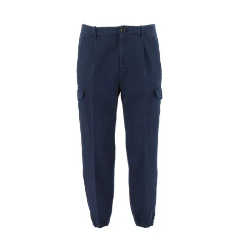 Brunello Cucinelli , Slim Fit Cargo Pants ,Blue male, Sizes: