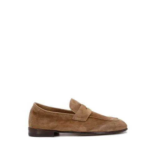 Brunello Cucinelli , Suede Penny Loafer ,Brown male, Sizes: