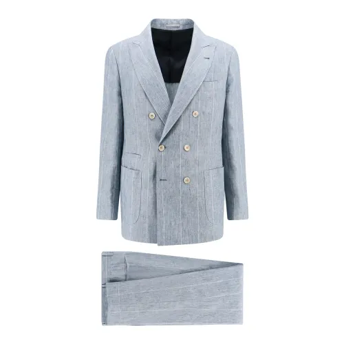 Brunello Cucinelli , Suits ,Blue male, Sizes: