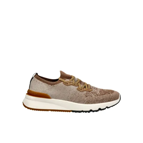 Brunello Cucinelli , Textile Sneaker ,Brown male, Sizes: