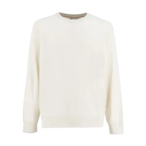 Brunello Cucinelli , Timeless Clic Sweatshirt for Men ,White male, Sizes: