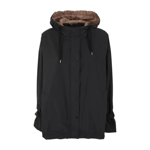 Brunello Cucinelli , Water Resistant Parka Jacket ,Black female, Sizes: