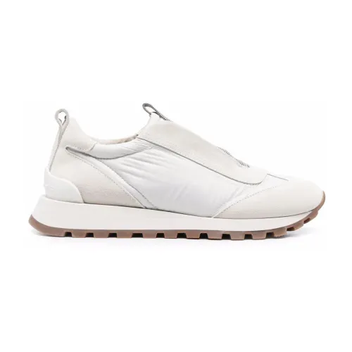 Brunello Cucinelli , White Bead-Embellished Low-Top Sneakers ,White female, Sizes:
