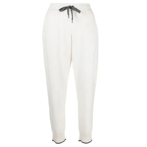 Brunello Cucinelli , White Cashmere Track Pants ,White female, Sizes: