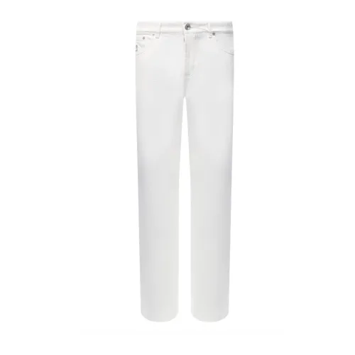 Brunello Cucinelli , White Cotton Jeans with Logo Detail ,White male, Sizes:
