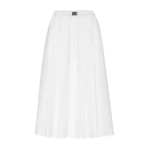 Brunello Cucinelli , White Pleated Skirts ,White female, Sizes: