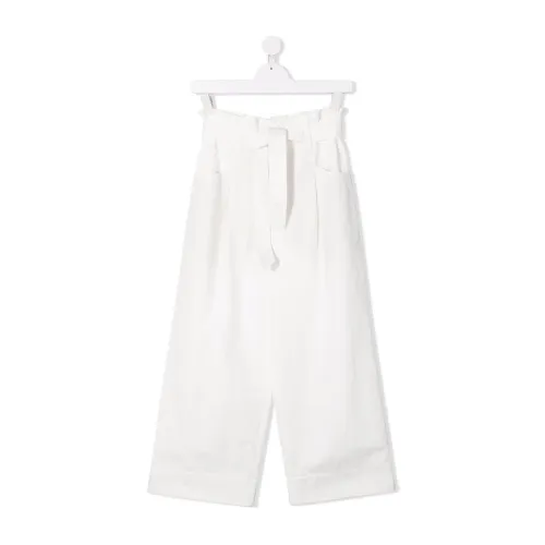 Brunello Cucinelli , White Trousers for Girls ,White female, Sizes: