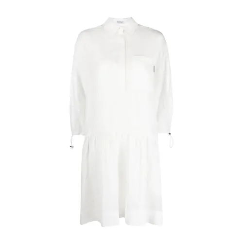 Brunello Cucinelli , Women's Clothing Dresses C100 Noos ,White female, Sizes: