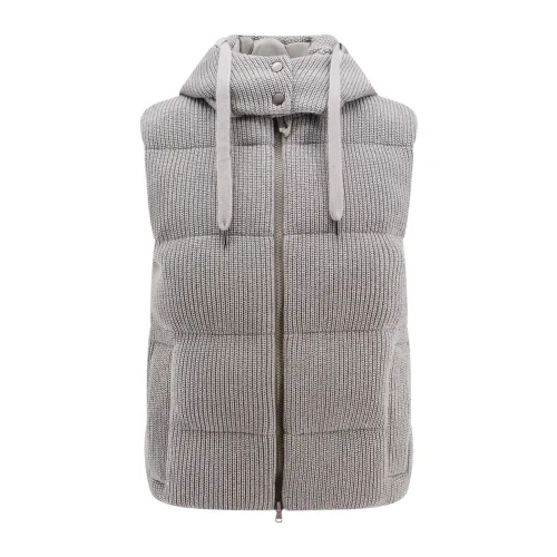 Brunello Cucinelli , Women's Clothing Jackets & Coats Grey Ss24 ,Gray female, Sizes: