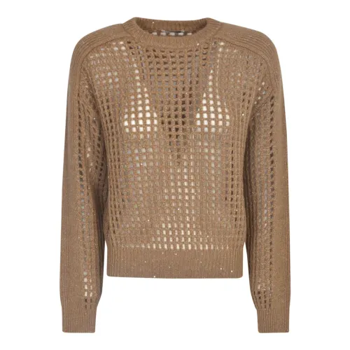 Brunello Cucinelli , Women's Clothing Sweatshirts Brown Aw23 ,Brown female, Sizes: