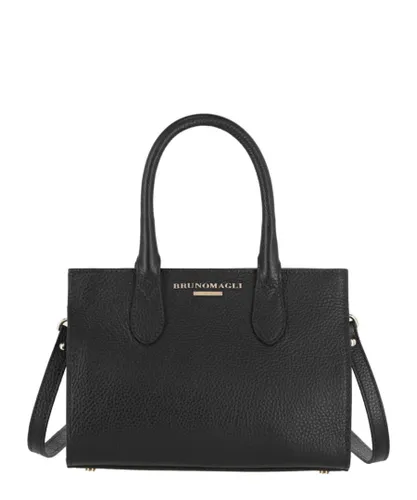 Bruno Magli Womens Pebbled Leather Crossbody Bag - Black - One Size