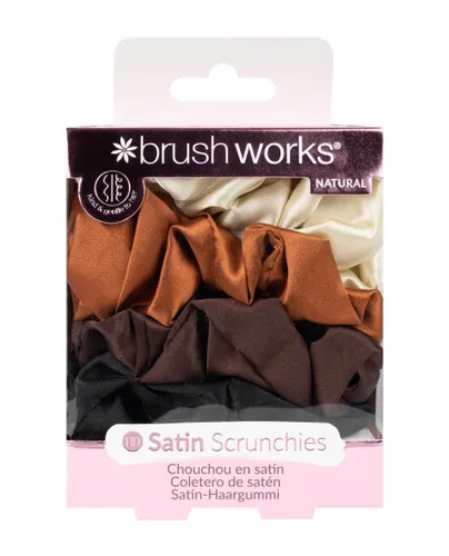 Brushworks Nude Satin Scrunchies