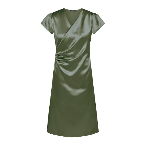 Bruuns Bazaar , Draped V-Neck Dress Dusty Green ,Green female, Sizes: