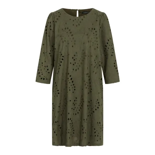 Bruuns Bazaar , Embroidered Anglaise Dress Deep Depths ,Green female, Sizes: