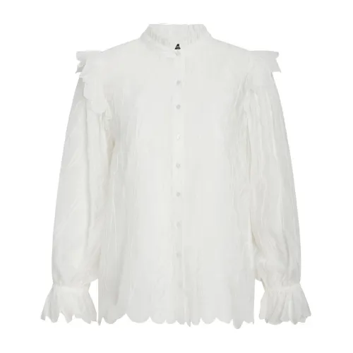 Bruuns Bazaar , Feminine Shirt Blouse with Embroidery ,White female, Sizes: