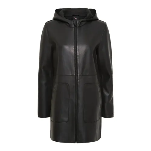 Btfcph , Black Bonded Coat with Hood and Skind 100147 ,Black female, Sizes:
