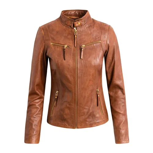 Btfcph , Clic Biker Jacket ,Brown female, Sizes: