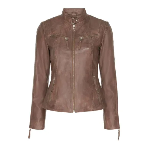 Btfcph , Leather Jacket ,Brown female, Sizes: