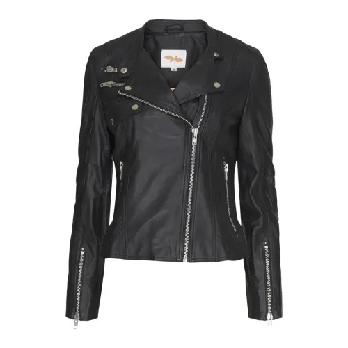 Btfcph , Leather JKT with Back Panel 10854 ,Black female, Sizes: