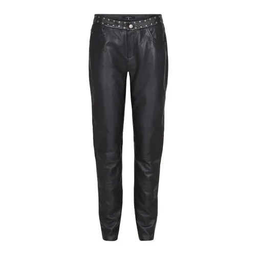 Btfcph , Leather Pants Skins 10853 - Stylish Leather Trousers ,Black female, Sizes: