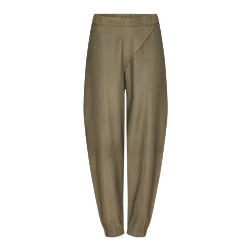Btfcph , Olive Asymmetric Seam Harem Pants ,Green female, Sizes: