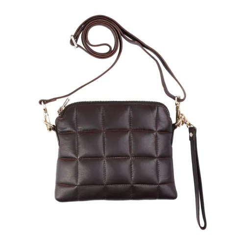 Btfcph , Quilted Leather Clutch Chocolate Brown ,Brown female, Sizes: ONE SIZE