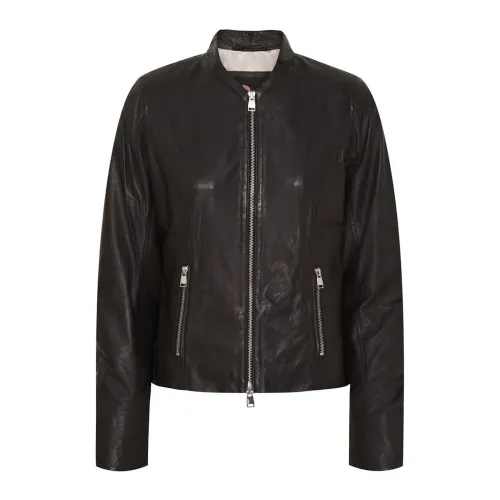 Btfcph , Soft Biker Jacket Black Silver Acc. ,Brown female, Sizes: