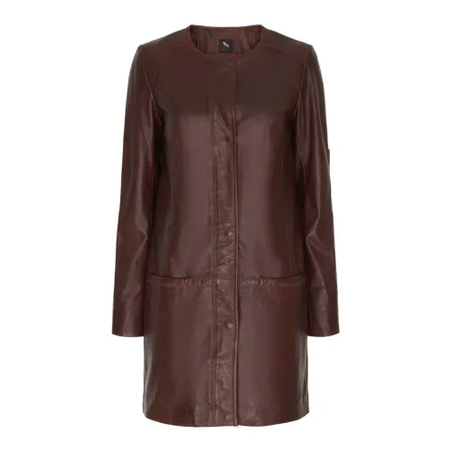 Btfcph , Stylish Leather Jacket 10255 Antique Brown ,Brown female, Sizes: