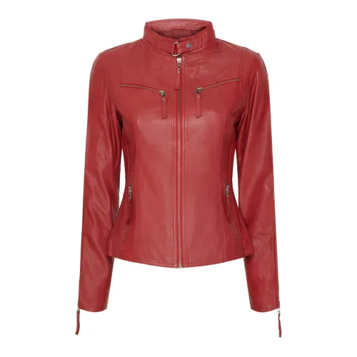 Btfcph , Women`s Motorcycle Jacket 10245 ,Red female, Sizes: