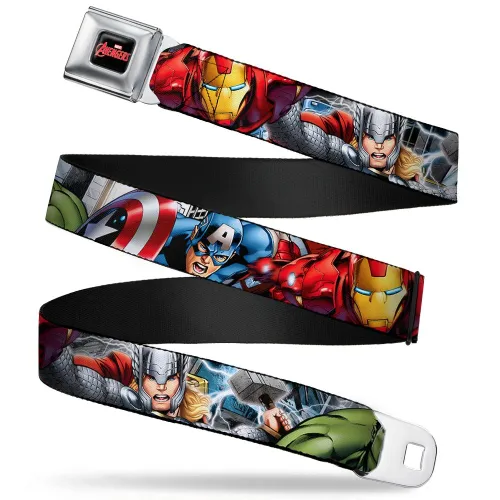 Buckle-Down Unisex's Belt Seatbelt Marvel Avengers 4