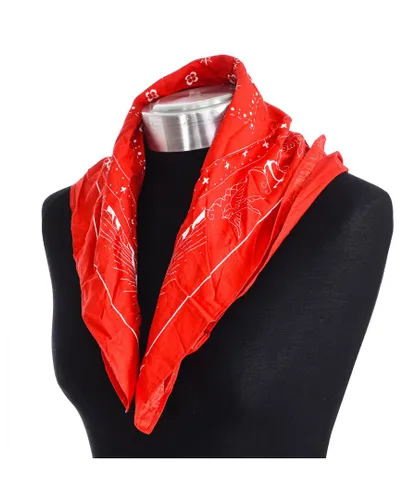 Buff Printed cotton scarf 97700 unisex - Red - One