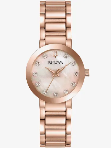 Bulova Ladies futuro Rose Gold Plated & Mother Of Pearl Dial Watch 97P132