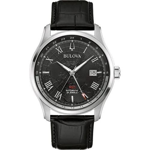 Bulova Men Analog Automatic Watch with Leather Strap 96B387