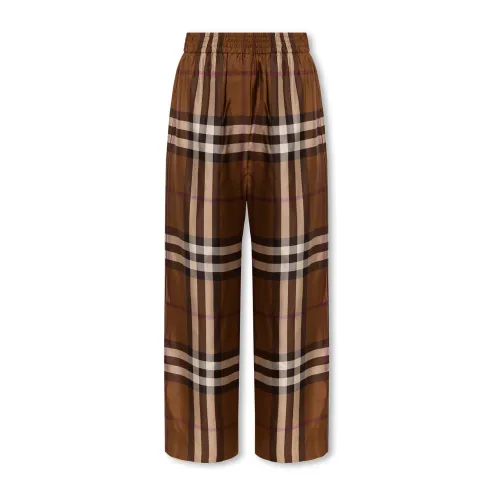 Burberry , ‘Alex’ silk trousers ,Brown female, Sizes: