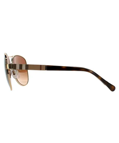 Burberry Aviator Womens Gold Brown Gradient Sunglasses Metal - One