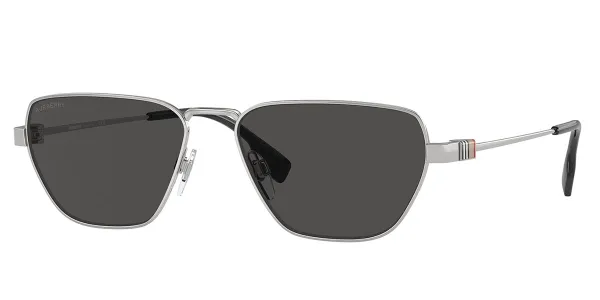 Burberry BE3146 100587 Men's Sunglasses Silver Size 56