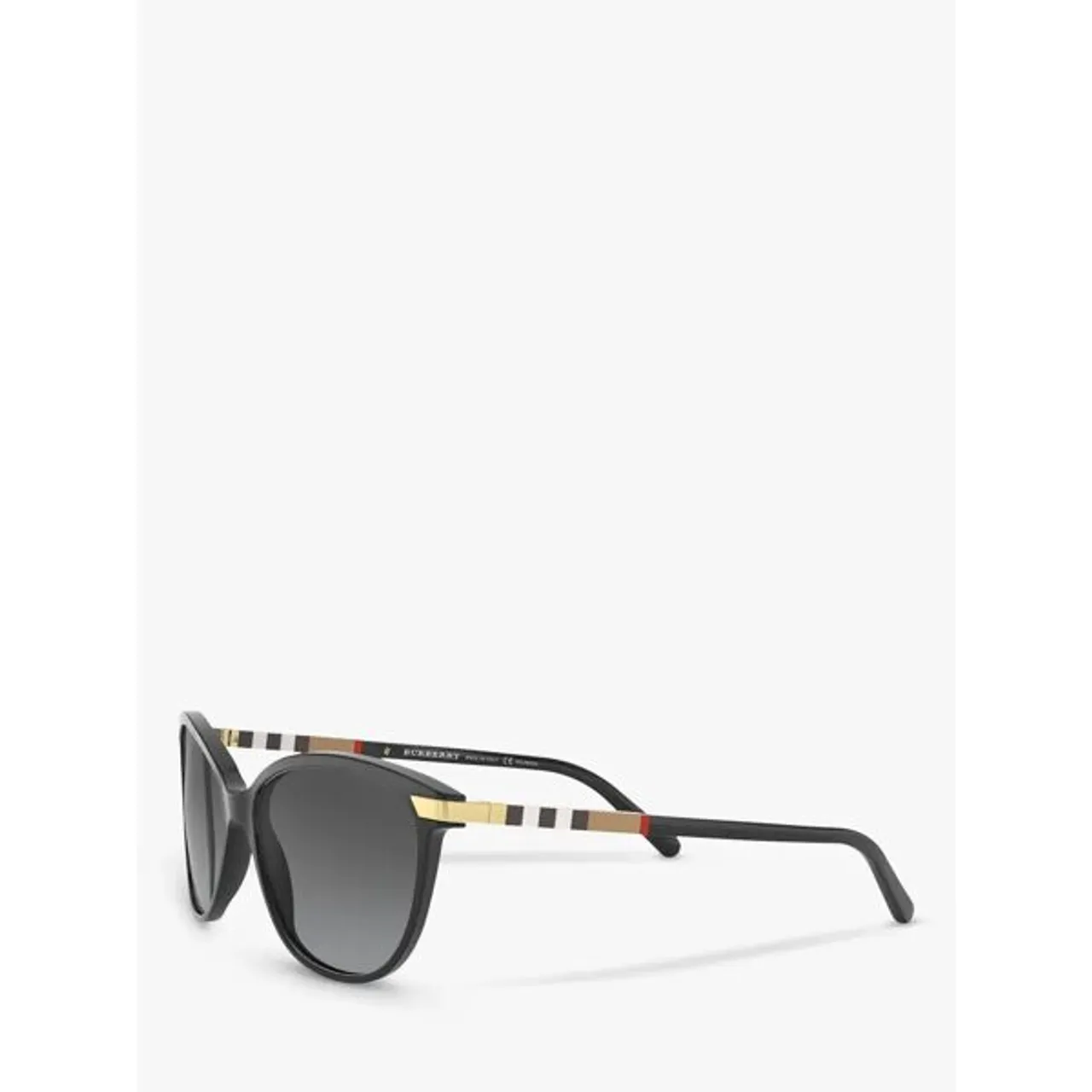 Burberry BE4216 Women's Polarised Cat's Eye Sunglasses, Black/Grey Gradient - Black/Grey Gradient - Female