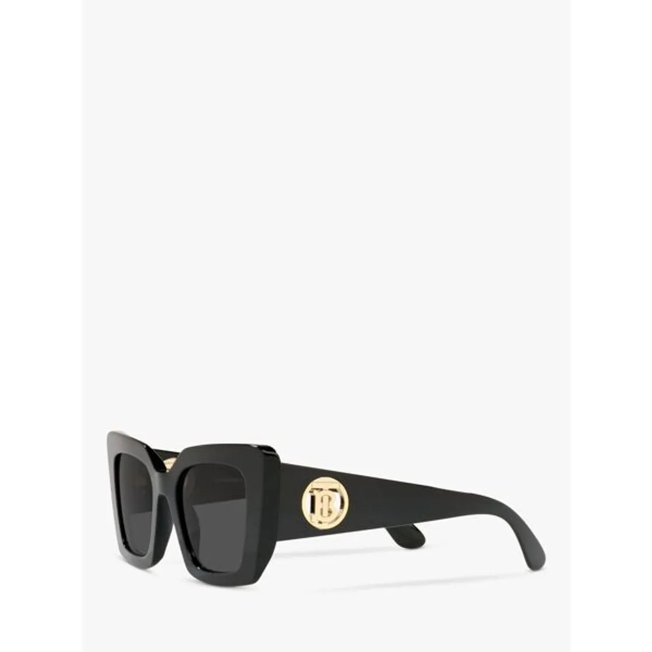 Burberry BE4344 Women's Square Sunglasses, Black Shine/Grey - Black Shine/Grey - Female