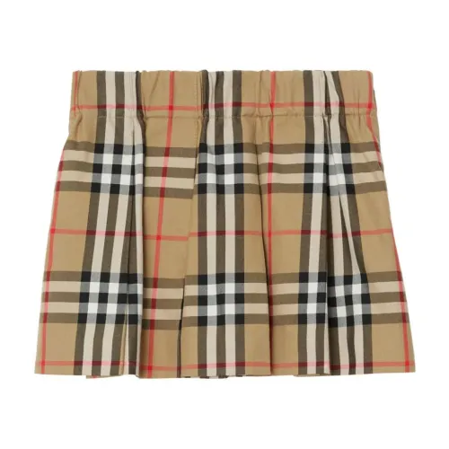 Burberry , Beige Checkered Cotton Skirt ,Beige female, Sizes: