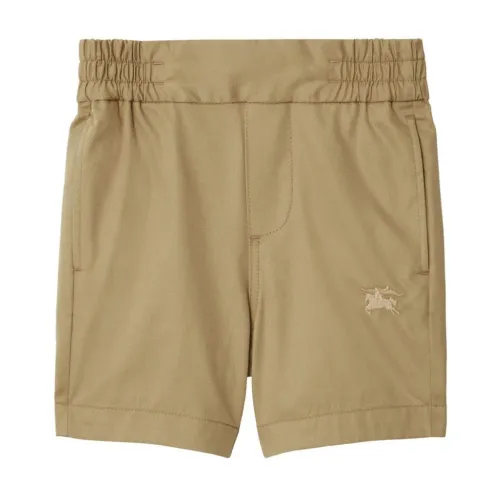Burberry , Beige Cotton Shorts with Equestrian Knight Motif ,Beige male, Sizes: