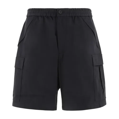 Burberry , Black Bermuda Shorts - Regular Fit - Suitable for Warm Weather - 100% Cotton ,Black male, Sizes: