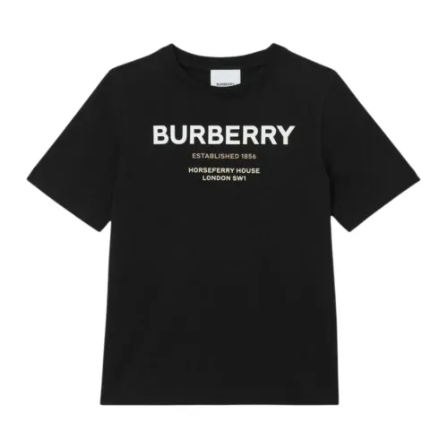 Burberry , Black Horseferry Print T-shirt ,Black male, Sizes:
